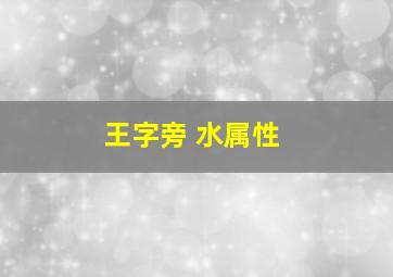 王字旁 水属性